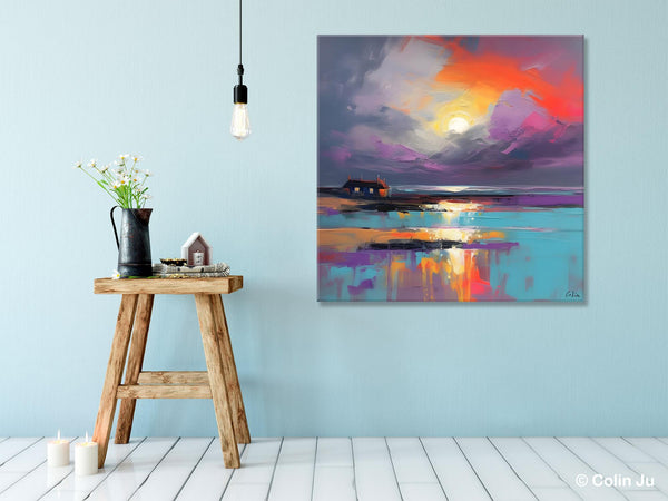 Original Abstract Landscape Wall Art, Landscape Canvas Art, Large Landscape Painting for Living Room, Hand Painted Canvas Paintings-Paintingforhome