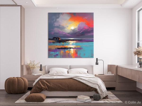 Original Abstract Landscape Wall Art, Landscape Canvas Art, Large Landscape Painting for Living Room, Hand Painted Canvas Paintings-Paintingforhome