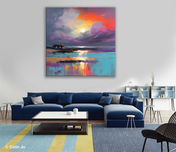 Original Abstract Landscape Wall Art, Landscape Canvas Art, Large Landscape Painting for Living Room, Hand Painted Canvas Paintings-Paintingforhome