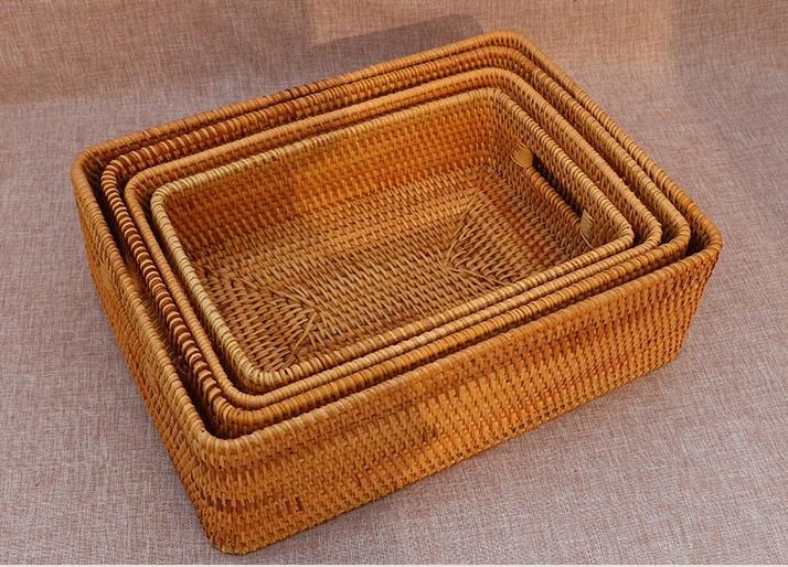 Rustic Basket, Vietnam Handmade Storage Basket, Woven Basket with Cover –  Paintingforhome