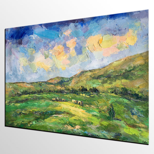 Landscape Painting for Sale, Mountain Painting, Custom Original Landscape Painting on Canvas, Landscape Painting for Living Room-Paintingforhome