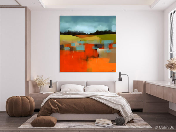 Original Landscape Wall Art Paintings, Oversized Modern Canvas Paintings, Modern Acrylic Artwork, Large Abstract Painting for Dining Room-Paintingforhome