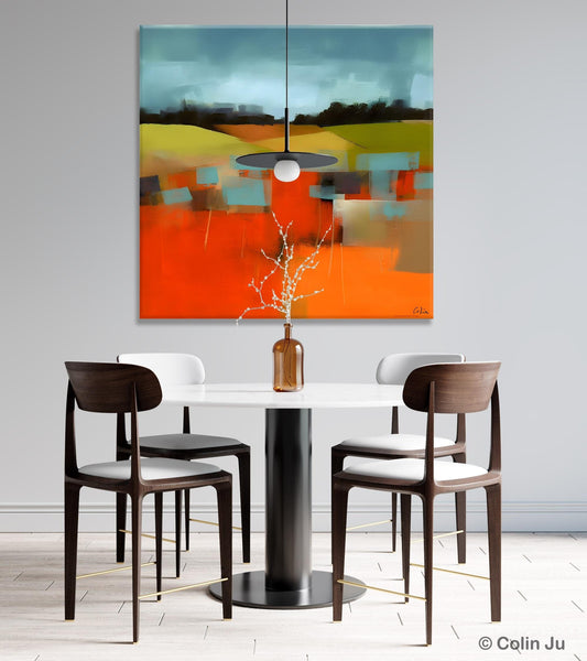 Original Landscape Wall Art Paintings, Oversized Modern Canvas Paintings, Modern Acrylic Artwork, Large Abstract Painting for Dining Room-Paintingforhome