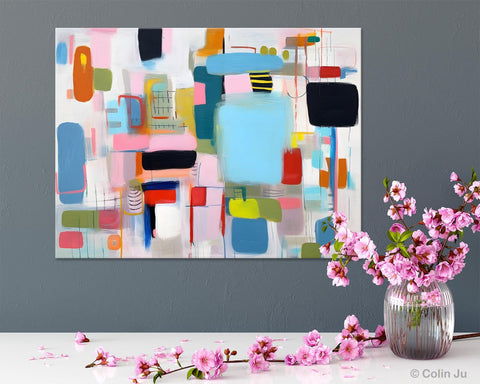 Original Abstract Art, Hand Painted Canvas Art, Modern Wall Art Ideas for Dining Room, Large Canvas Paintings, Contemporary Acrylic Painting-Paintingforhome