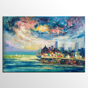 Original Landscape Paintings, Cityscape Painting, Custom Large Canvas Paintings, Modern Paintings on Canvas-Paintingforhome