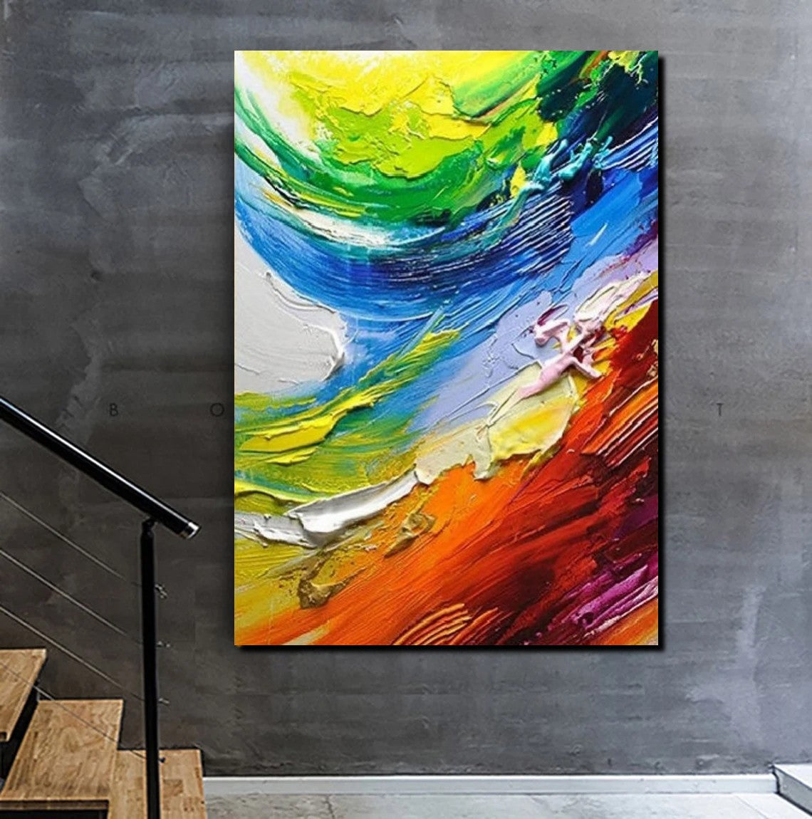 Contemporary Modern Art, Living Room Wall Art Ideas, Impasto Paintings ...