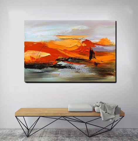 Acrylic Paintings on Canvas, Large Paintings Behind Sofa, Large Painting for Living Room, Heavy Texture Painting, Buy Paintings Online-Paintingforhome